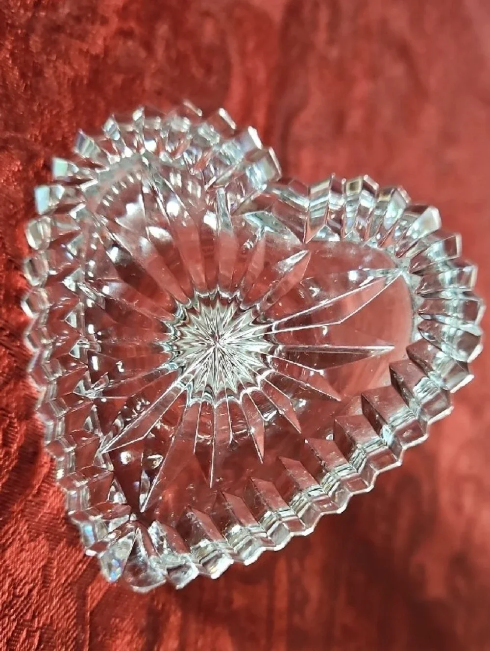 Vintage Waterford Crystal Heart Shaped Ring Holder Dish - Signed - Stunning